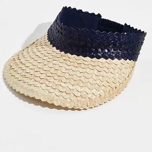 Free people Lusana visor new without tags black / natural one size
